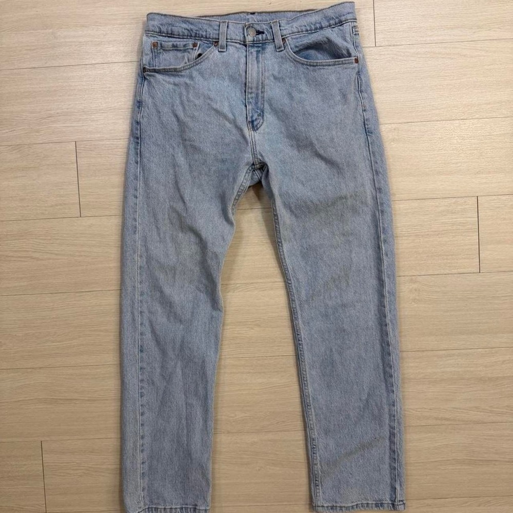 Levi's 505 Light Wash Regular Fit Jeans Mens Size 34X30 Denim